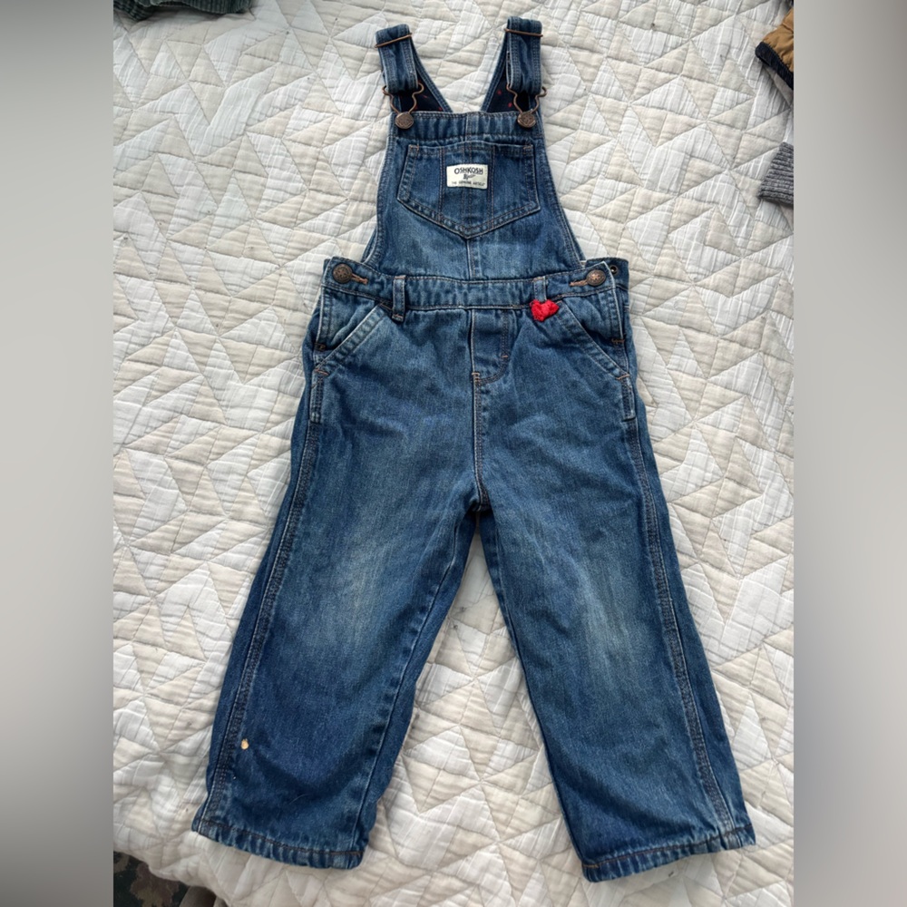 OshKosh B'gosh 2T Girls Fleece Lined Blue Overalls